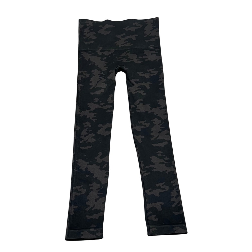SPANX Camo Seamless High Waist Leggings Womens Medium Black‎ Grey Activewear